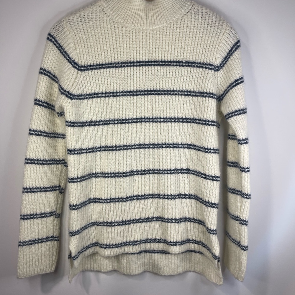 Maurices White and Blue Turtleneck‎ Sweater Nautical Stripes